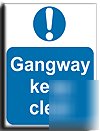 Gangway keep clear sign-s.rigid-300X400MM(ma-035-rm)