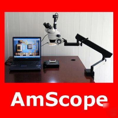 3.5-90X trinocular articulating microscope +1.3M camera