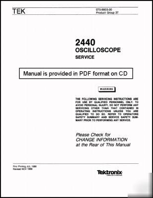 Tek tektronix 2440 service manual w/no missing pages