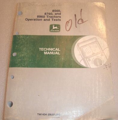 John deere 8560 8760 8960 o&t tractor technical manual