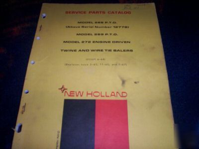 New holland 268-69-72 twine & wire tie balers part book