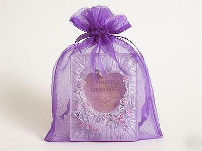 20 pcs 4X5 purple organza fabric pouch bags