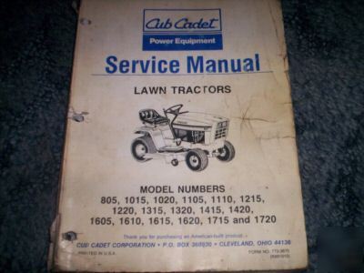 Cub cadet lawn tractors service manual form no 772-3870