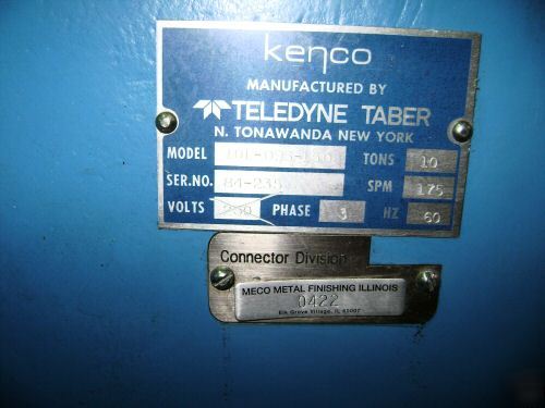 Kenco 10 ton obi punch press machine excellent 
