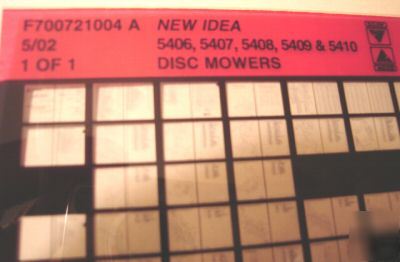 New idea 5406-5410 disc mower parts catalog micro fiche