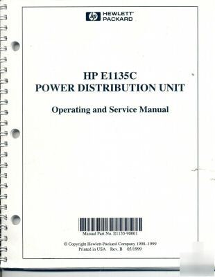 Hp E1135C operating & service manual
