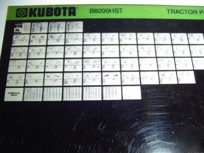 Kubota B8200HST tractor parts catalog microfiche fiche
