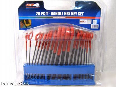 New grip red t-handle hex key wrench set 20PC t handle
