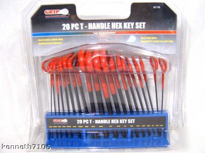 New grip red t-handle hex key wrench set 20PC t handle