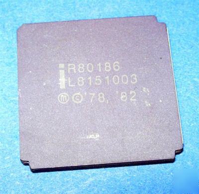 New R80186 intel vintage rare cpu gold logo on backside 
