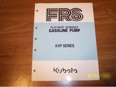 Kubota kvp series gasoline pump flat rate manual