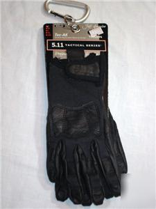 Tactical police duty leather gloves w kevlar black sz s