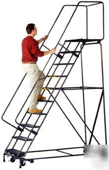 8 step rolling steel safety ladder by ballymore