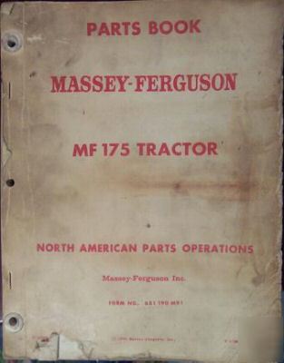 1965 massey ferguson 175 tractor parts manual -original
