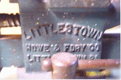 Old bench vice from littlestown foundry pa