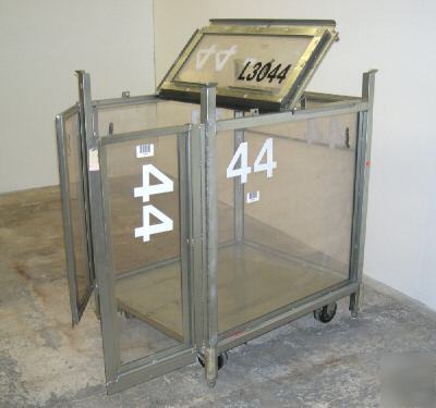 Wheeled stainless steel & lexan storage bins-heavy duty