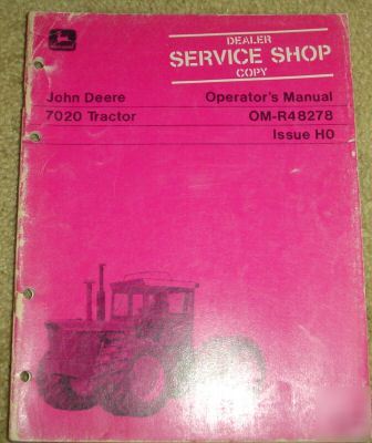 John deere 7020 tractor operator's manual book jd