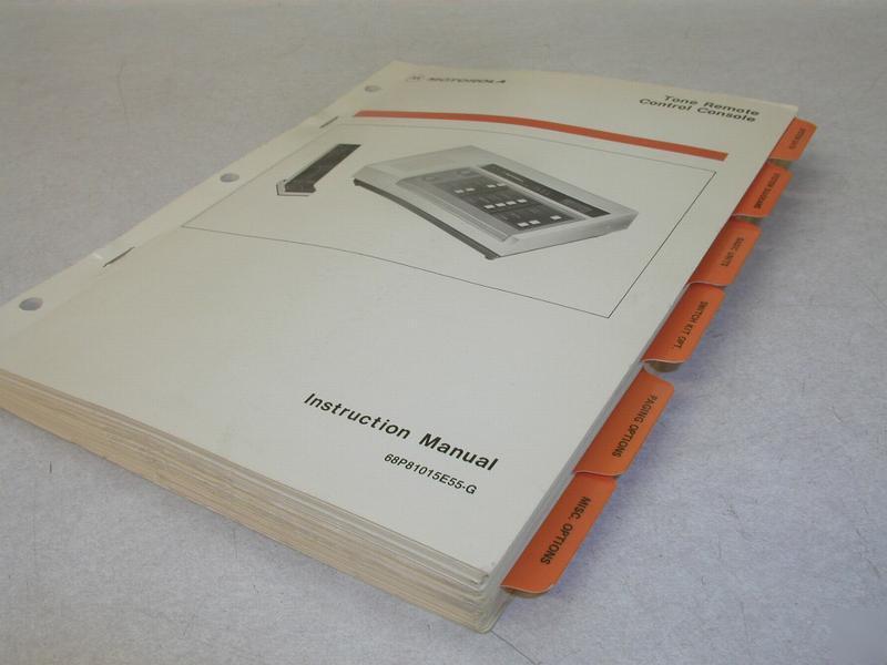 Motorola tone remote control console instruction manual