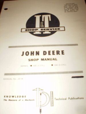 John deere 820, 830 (3 cyl) tractors i&t shop manual