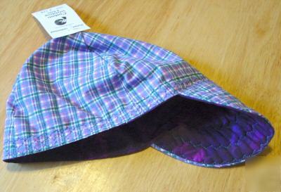 New traditional plaid welding hat 7 1/4 fitter marbled