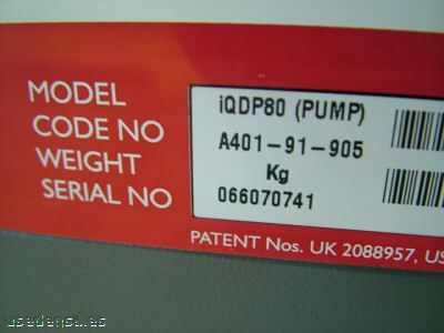 New edwards dry vacuum pump IQDP80 tested good