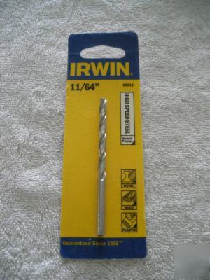 Irwin high speed general purpose drill bit 11/64