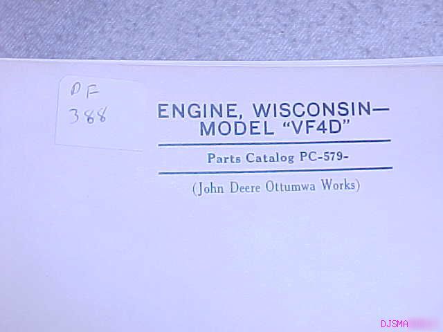 John deere VF4D wisconsin engine parts catalog