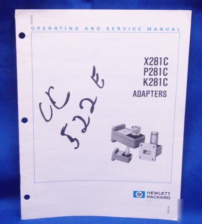 Hp X281C P281C K281C adapters op & service manual