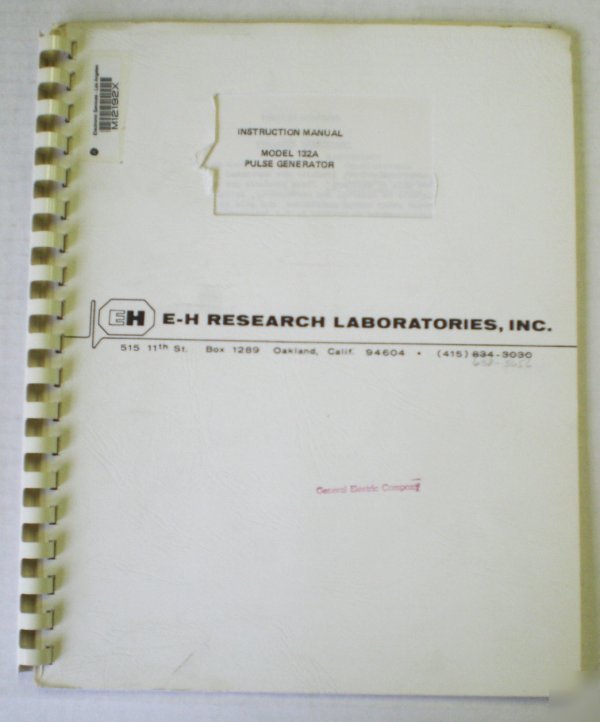 Eh research instruction manual model 132A pulse gen.
