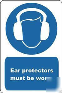 200 x 300 ear protectors must be worn- signvinylsticker