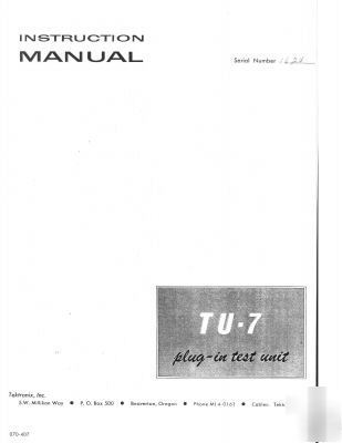 Tek tektronix tu-7 TU7 operation & service manual