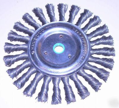 New 6 x 5/8-1/2 knot wire brush wheel, usa made - 