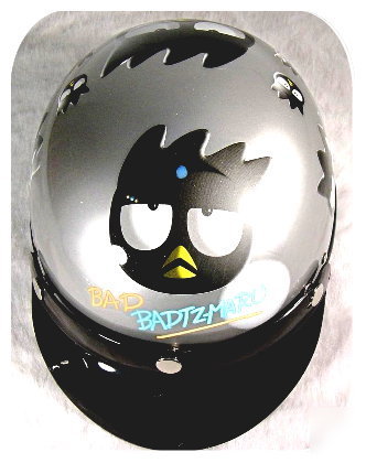 Sanrio badtz maru half helmet harley style gray
