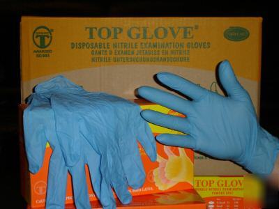 2 cases- nitrile exam gloves non-latex powder free