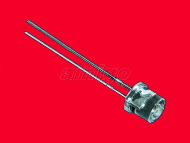 50X red 5MM flat top wide angle led free resistors