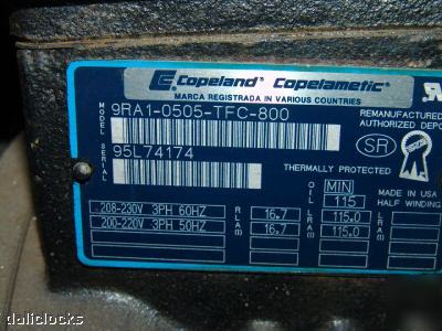 Copeland coplematic walk in cooler compressor complete