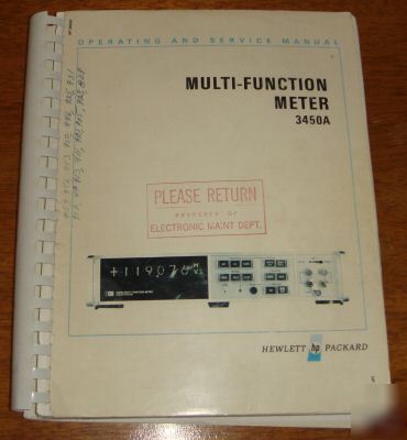 Hp multi-function meter 3450A operating & serv manual