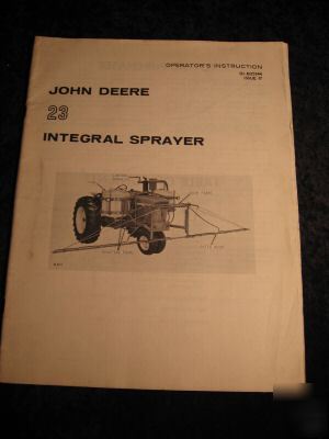 John deere 23 integral sprayer operator's manual