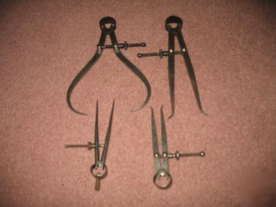 Lot of 4 calipers and divider