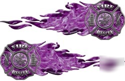 Flaming maltese cross decals 88S inf purple reflective