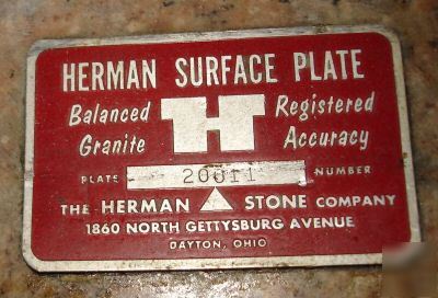 Herman granite surface plate 48 x 30 and granite base