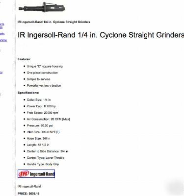 Ingersoll rand cyclone TX200 pneumatic die grinder c
