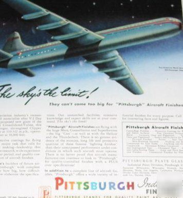Ppg-pittsburgh industrial paints -pan am plane -1945 ad
