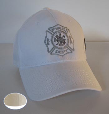White flex fit firefighter hat cap embroidered H006 l/x