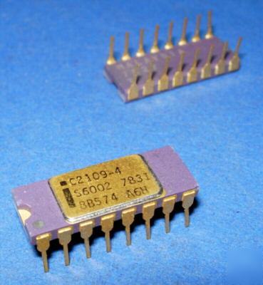 Ram C2109-4 8KX1 8K gold 16-pin cerdip rare intel