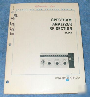 Hp - agilent 8553B original service - operating manual