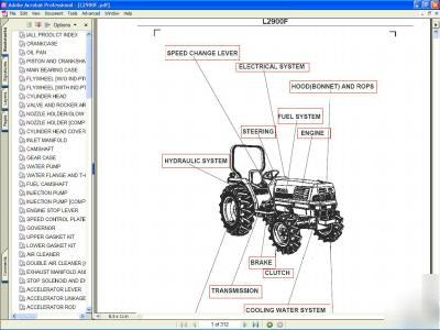 Kubota L2900F 2X 4 tractor parts manual