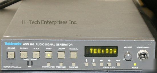 Tektronix asg 100 audio signal generator, two channel 