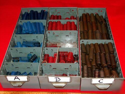 Over 3500 die mold compression springs stock cabinet