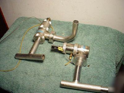 (2) used air operated stainless valves